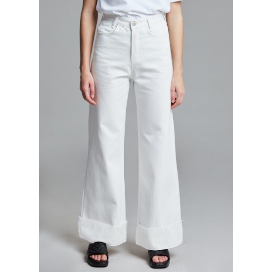 Frankie Shop Sale - Agit Wide Cuff Jeans - True White