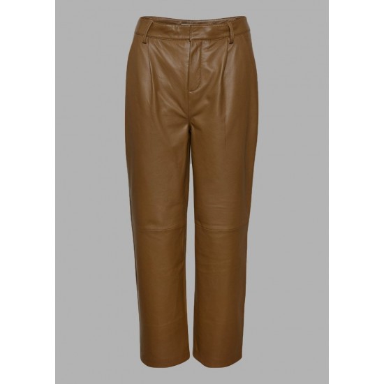 Frankie Shop Sale - Aliah Leather Culotte Trousers by Gestuz in Rubber