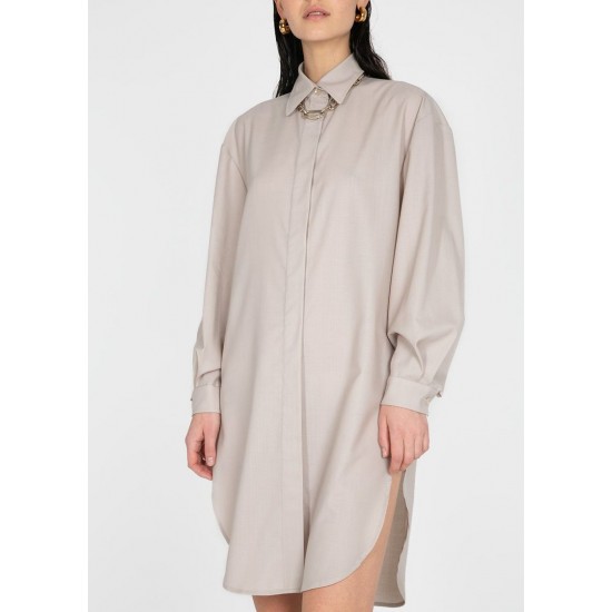 Cheap Frankie Shop - Wool Shirt Dress by Amomento in Grey