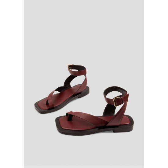 Frankie Shop Sale - Asher Leather Sandals by A.Emery in Sangria