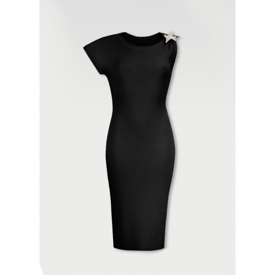 Cheap Frankie Shop - Bevza Asymmetric Knee Length Dress - Black