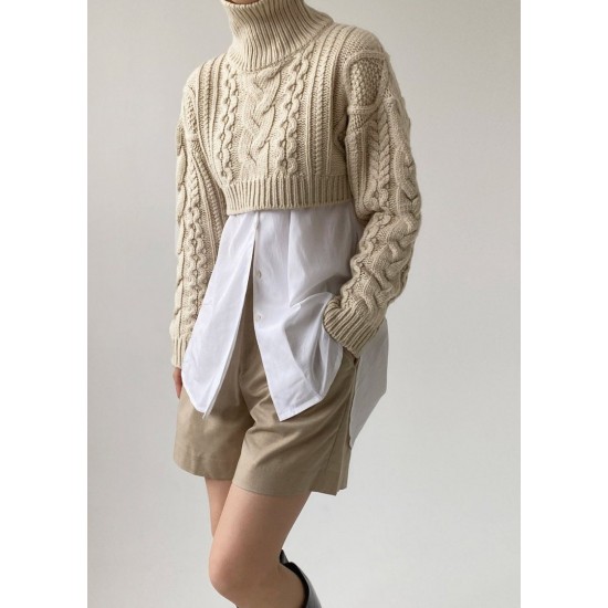 Cheap Frankie Shop - Esme Cropped Sweater - Beige