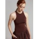 Cheap Frankie Shop - Esse Studios Knit Cotton Tank Dress - Chocolate