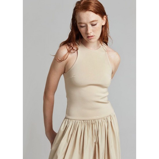Cheap Frankie Shop - Esse Studios Knit Cotton Tank Dress - Putty