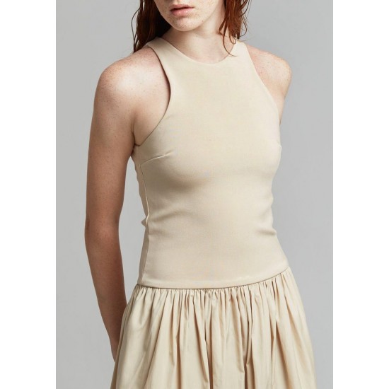 Cheap Frankie Shop - Esse Studios Knit Cotton Tank Dress - Putty