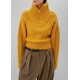 Cheap Frankie Shop - GANNI Cable Knit Zip Pullover - Spectra Yellow