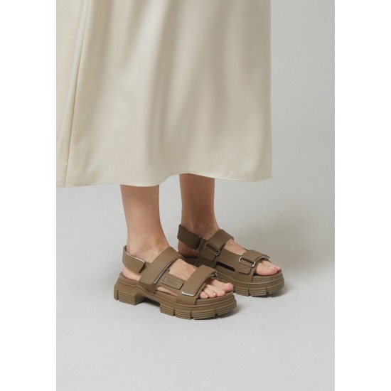 Frankie Shop Sale - GANNI Recycled Rubber Sandals - Fossil