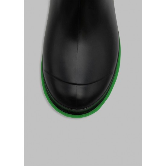 Frankie Shop Sale - Gia Borghini Short Rain Boots - Black/Green