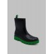Frankie Shop Sale - Gia Borghini Short Rain Boots - Black/Green