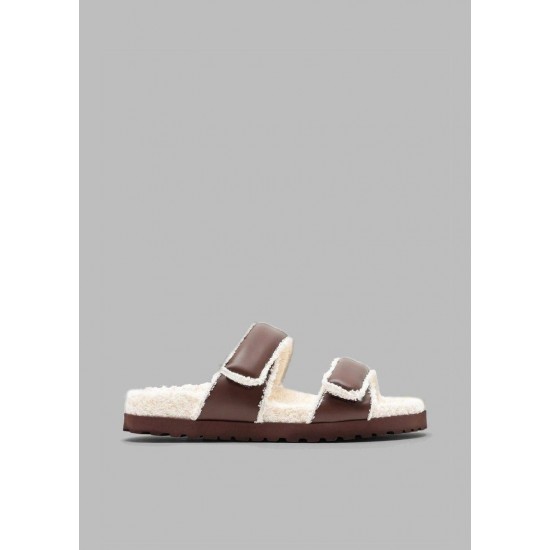 Frankie Shop Sale - GIA x Pernille Double Strap Sandals - Chocolate