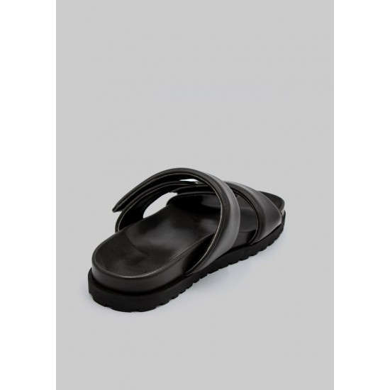 Frankie Shop Sale - GIA x Pernille Leather Slide Sandals in Black