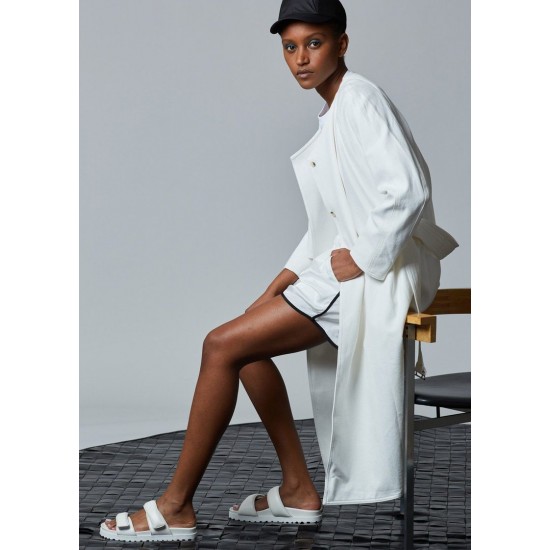 Frankie Shop Sale - GIA x Pernille Leather Slide Sandals in Off White