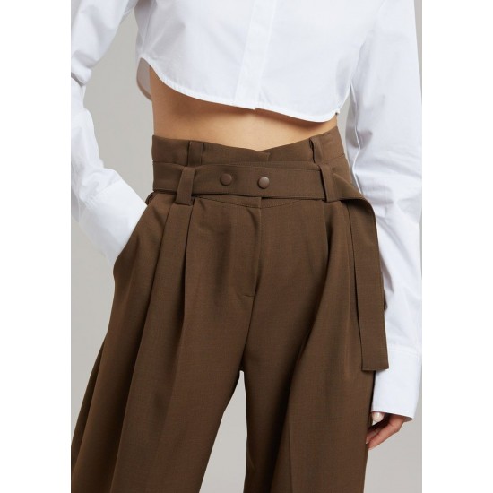 Frankie Shop Sale - Gizzo Belted Pants - Cocoa