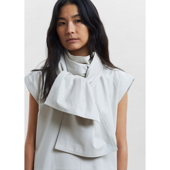 Cheap Frankie Shop - Lebuan Leather Dress by Loulou Studio in Ivory