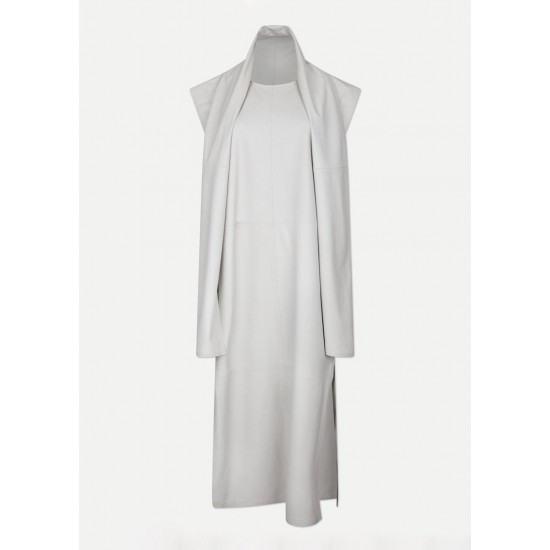 Cheap Frankie Shop - Lebuan Leather Dress by Loulou Studio in Ivory