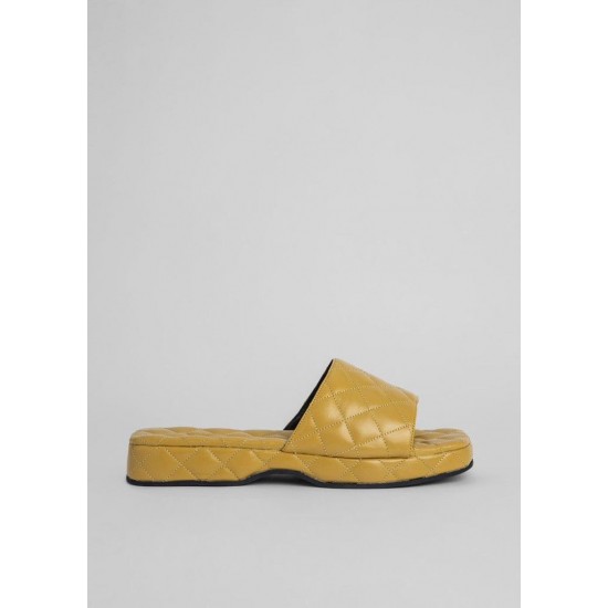Frankie Shop Sale - Lilo Quilted Sandals by BY FAR in Ochre