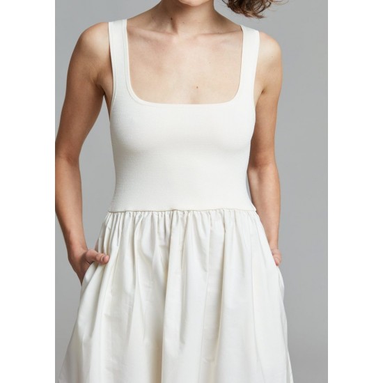 Cheap Frankie Shop - Matteau Knit and Cotton Dress - Ecru