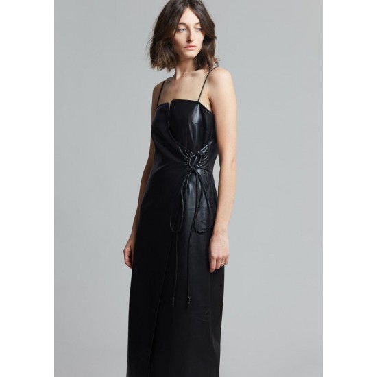 Cheap Frankie Shop - Nanushka Anubi Vegan Leather Dress in Black