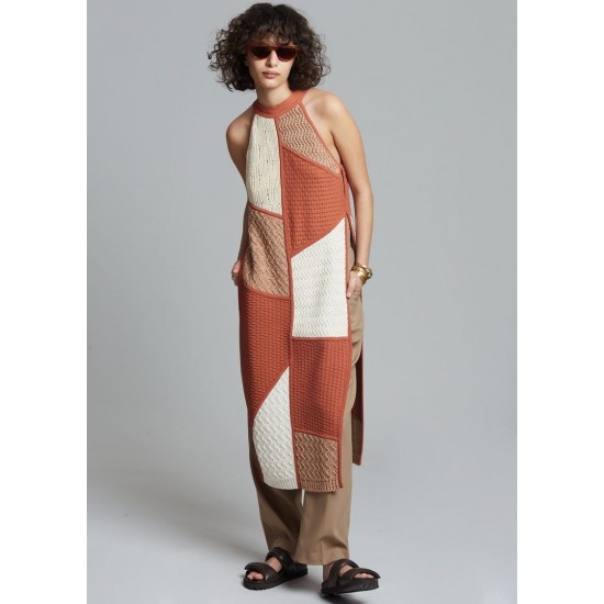 Cheap Frankie Shop - Nanushka Wendi Patchwork Knit Dress in Multi