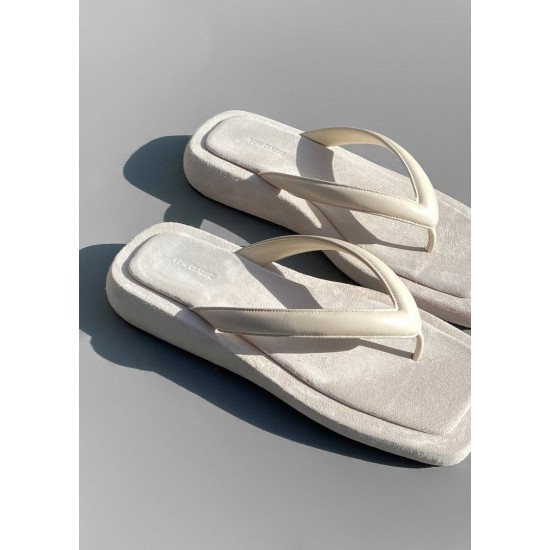 Frankie Shop Sale - Padded Flip Flop Sandals by Low Classic in White
