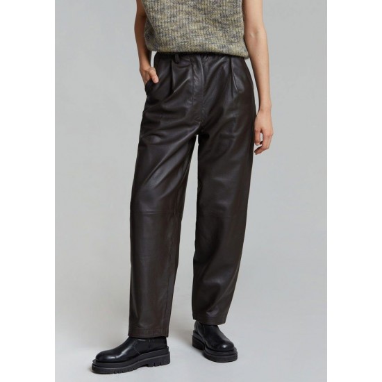 Frankie Shop Sale - REMAIN Cleo Leather Pants - Ganache