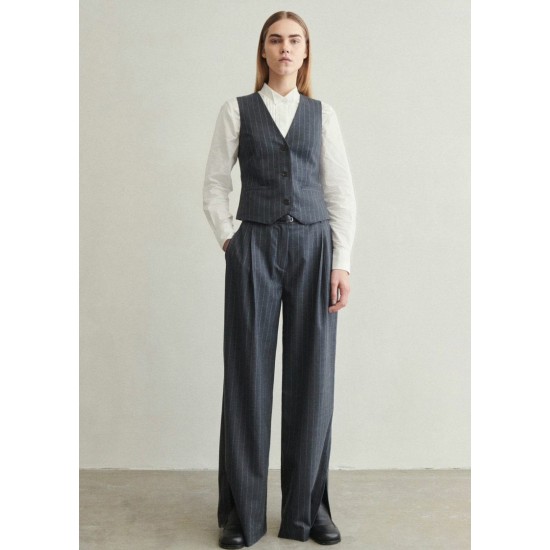 Frankie Shop Sale - The Garment London Wide Pants - Grey Pinstripe