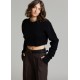 Cheap Frankie Shop - Willa Cropped Cable Sweater - Black